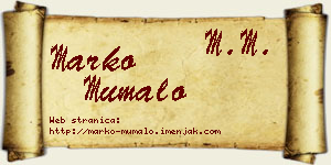 Marko Mumalo vizit kartica